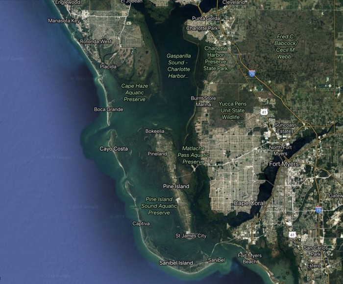 Flow chart of water from the head of the Myakka River to Boca Grande pass